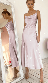 Satin irregular collar dress styleofcb 