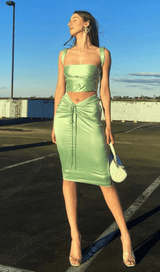 Shirred skirt suit styleofcb 