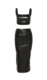 Sling PU vest suit styleofcb BLACK S 