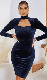 Square neck gold velvet dress styleofcb 