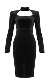 Square neck gold velvet dress styleofcb BLACK XS 