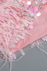 STRAPLESS SEQUINS SHINY GLITTER DRESS IN PINK Sequins Dress styleofcb 