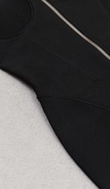 TASSEL HALTER BANDAGE MIDI DRESS IN BALCK DRESS STYLE OF CB 