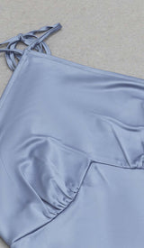 TASSEL SATIN MIDI DRESS IN BLUE DRESS STYLE OF CB 