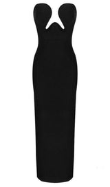 THEODORA BLACK MAXI BANDAGE DRESS