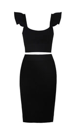 TWO PIECE SET KNIT MINI DRESS IN PINK Dresses styleofcb XS BLACK 