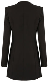 V-NECK SHOULDER PADS BUSINESS SUIT DRESS