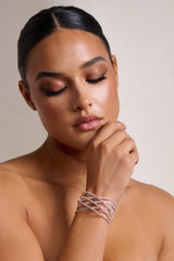 SILVER DIAMANTE LAYERED CUFF BRACELET JEWELLERY styleofcb 