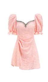DIAMOND FLORAL BACKLESS MINI DRESS IN PINK DRESS STYLE OF CB 