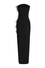 WHITE BOWS HIGH SLIT BANDAGE DRESS Bandage Dresses styleofcb 