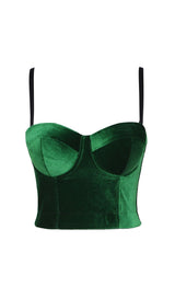 XMAS - EMERALD VELVET CORSET styleofcb 34B/75 EMERALD 