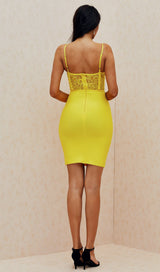 YELLOW SLING BANDAGE DRESS
