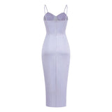 MINK SATIN SWEETHEART NECK CORSET FRONT SPLIT MAXI DRESS DRESS styleofcb 