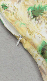 FLORAL PRINT HEM HALTER DRESS IN GREEN DRESS STYLE OF CB 