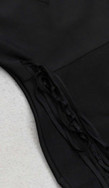 SIDE LACE UP BANDAGE MIDI DRESS IN BLACK DRESS STYLE OF CB 